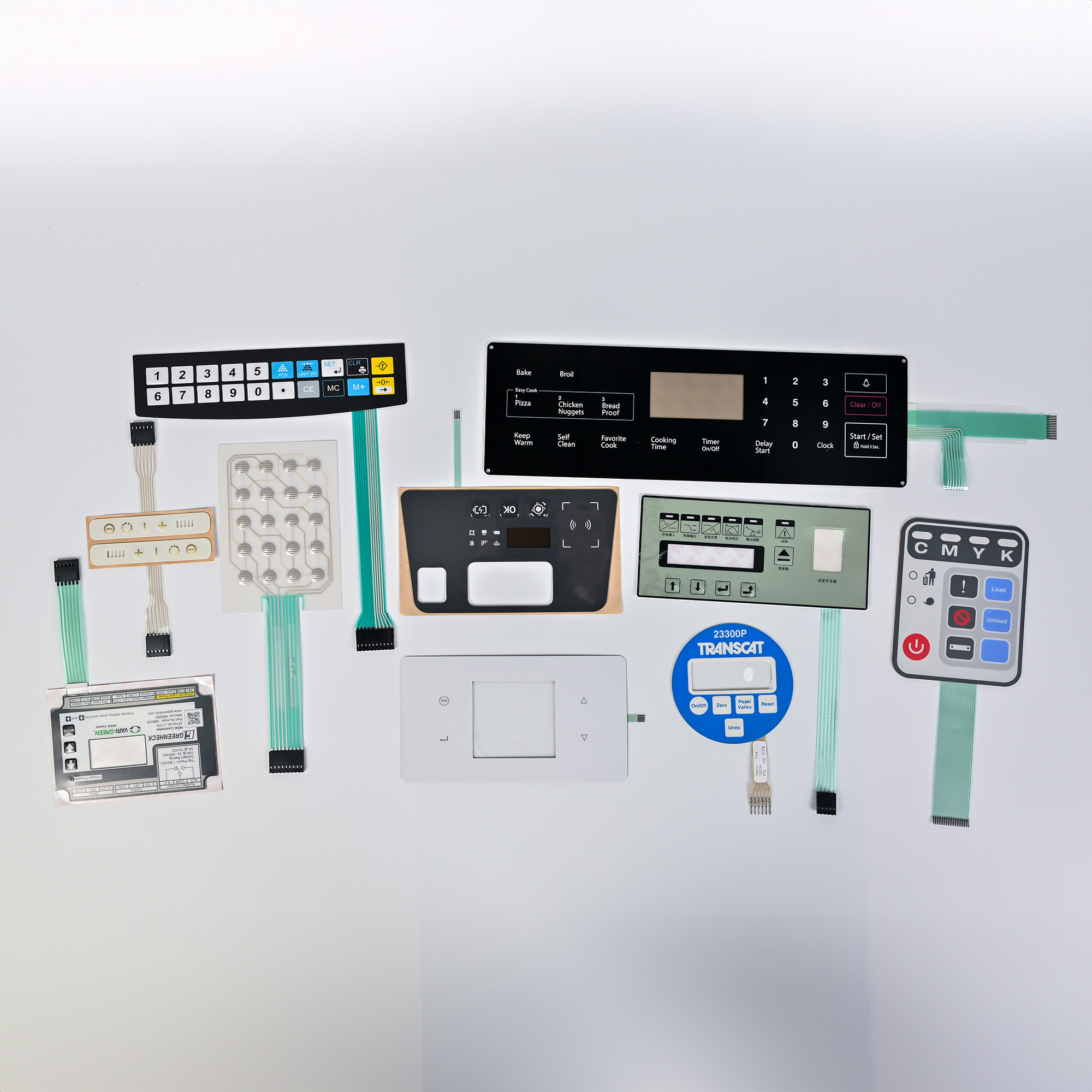 Custom membrane switches, graphic overlays, and silicone keypads manufactured by BX-Panel.