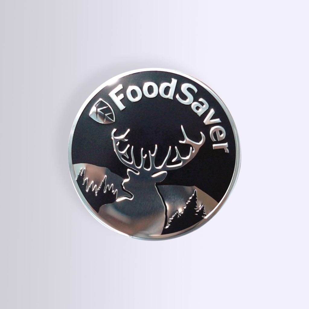 custom aluminum raised logo badge