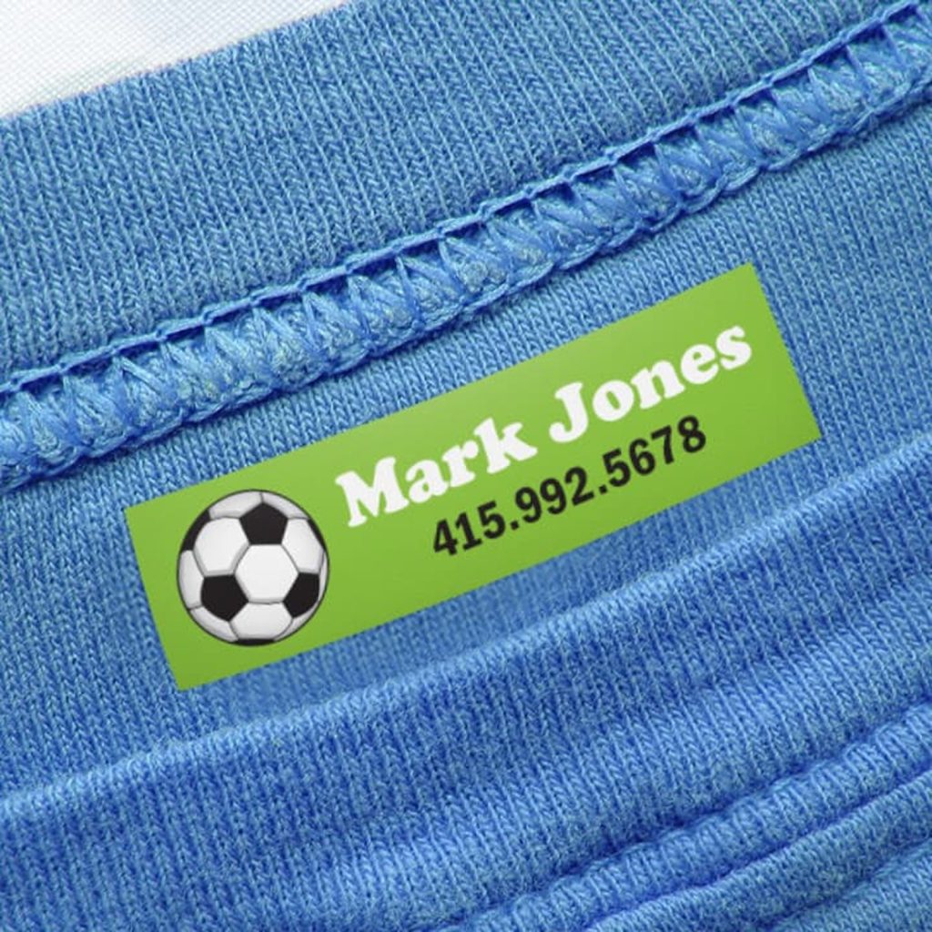 wash resistant iron on label