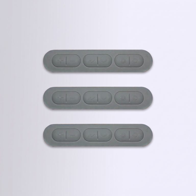 translucent and custom colored silicone rubber keypad overlay for consumer electronics bx panel