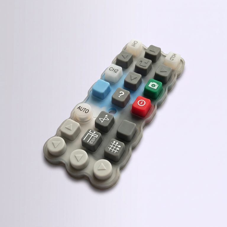 custom multi-colored silicone conductive keypad with screen-printed buttons for industrial control bx panel